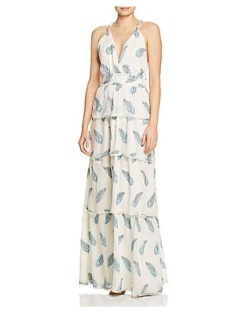 Ramy Brook Toleda Leaf-Print Maxi Dress