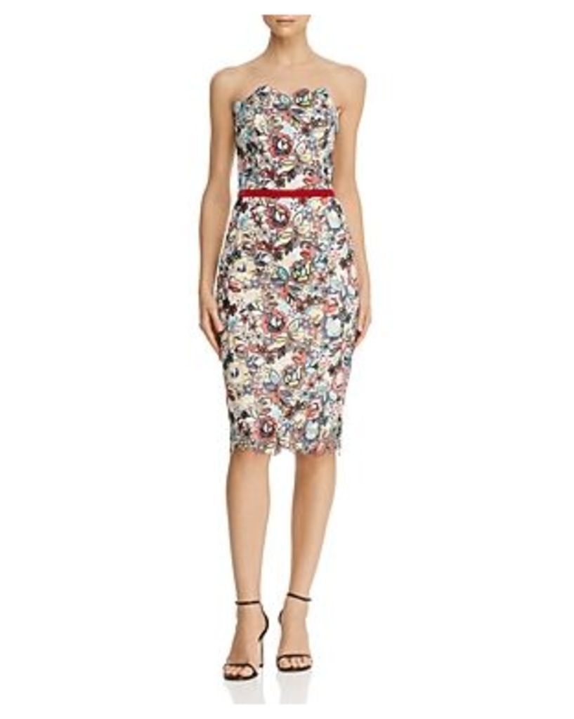 Bronx And Banco Maria Blanc Floral-Embroidered Pencil Dress