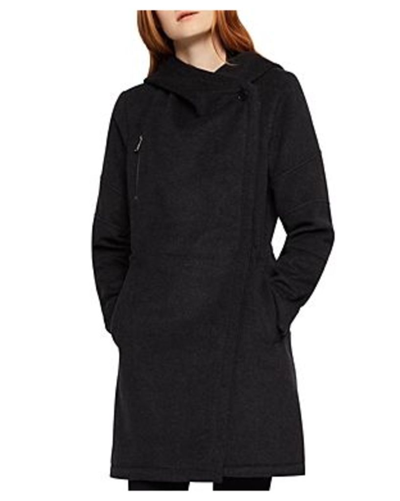 BCBGeneration Faux Leather-Trim Hooded Coat