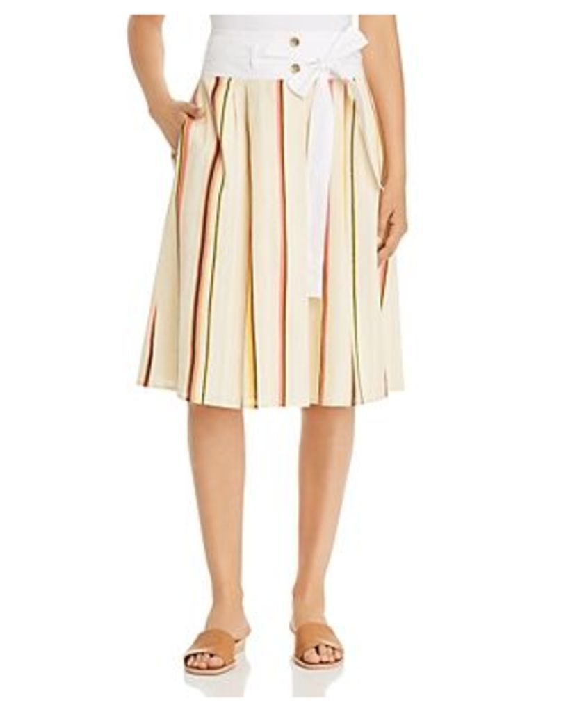Tory Burch Striped Drop-Waist Skirt