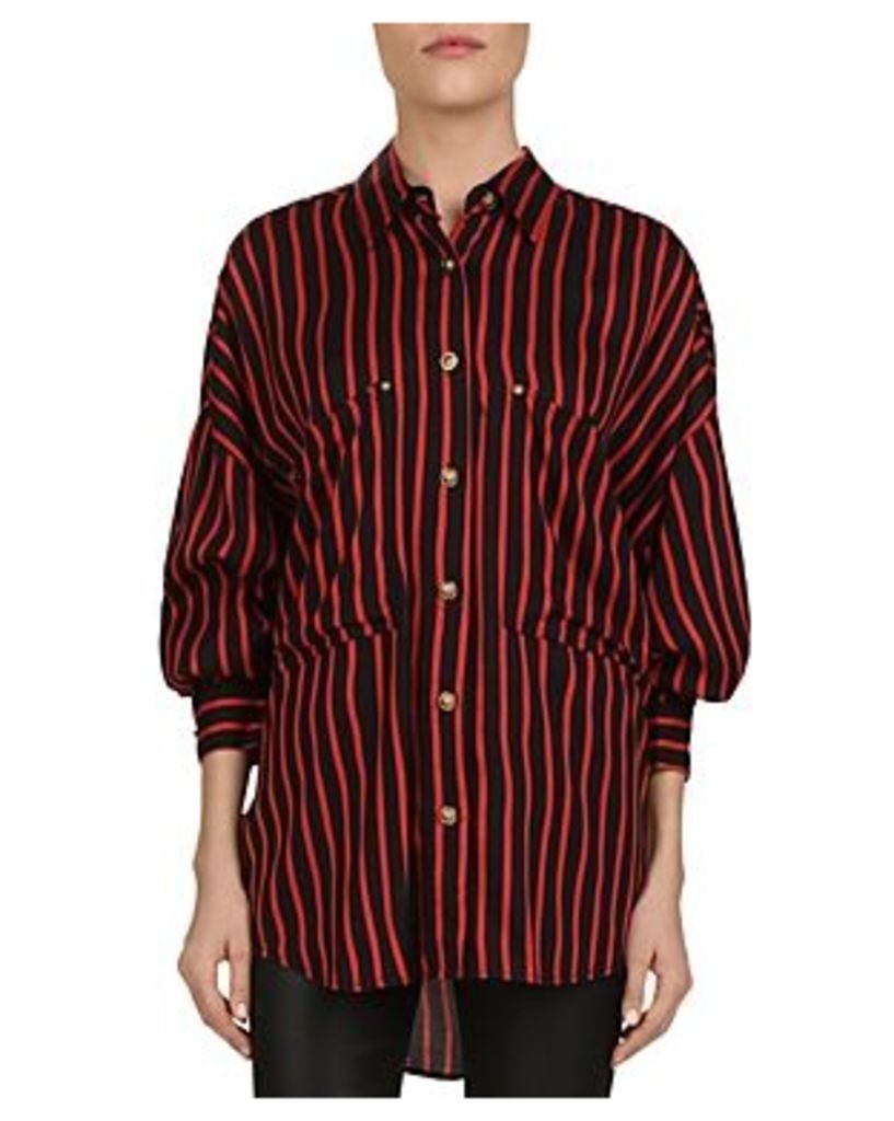 The Kooples Striped Puff-Sleeve Button-Down Shirt