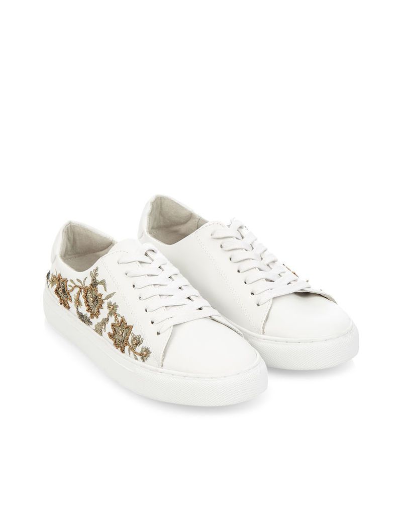 Sandra Embroidered Lace Up Trainers