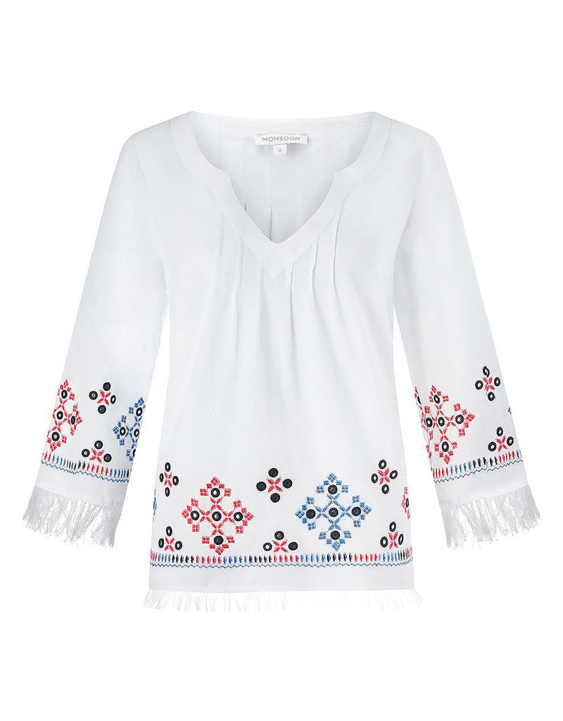 Emma Embroidered Hem Top