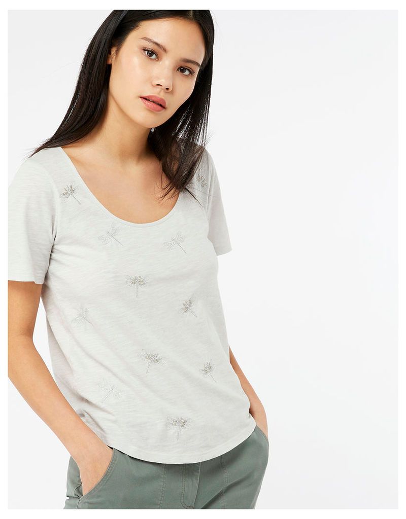 Delilah Dragonfly Embroidered T-shirt