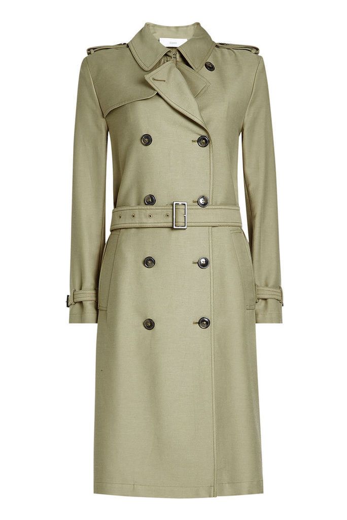 Closed Trench Coat with Cotton