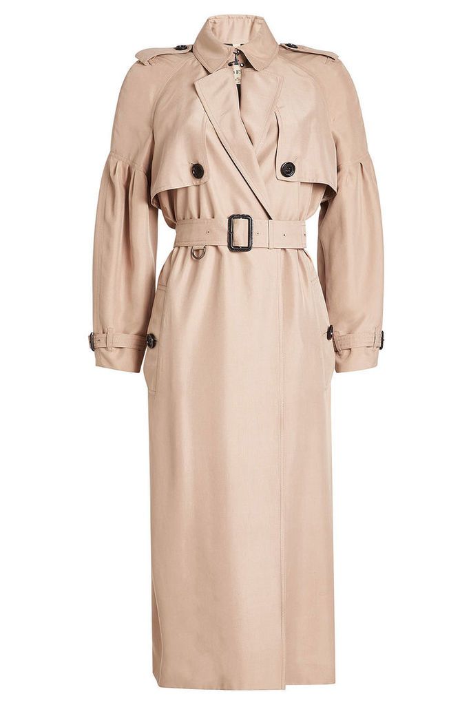 Burberry Silk Bishop Sleeved Trench