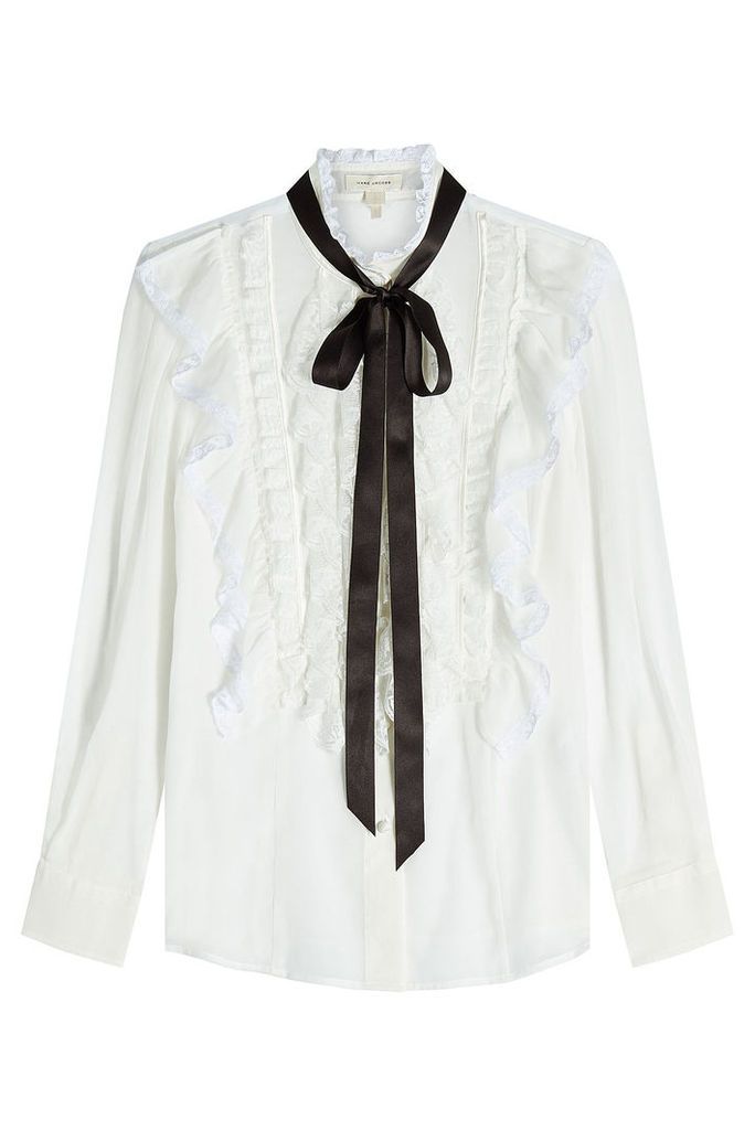 Marc Jacobs Cotton Ruffle Blouse with Tie