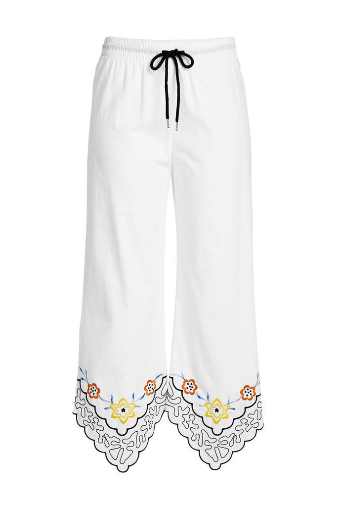 See by Chlo © Cropped Cotton Pants with Embroidery