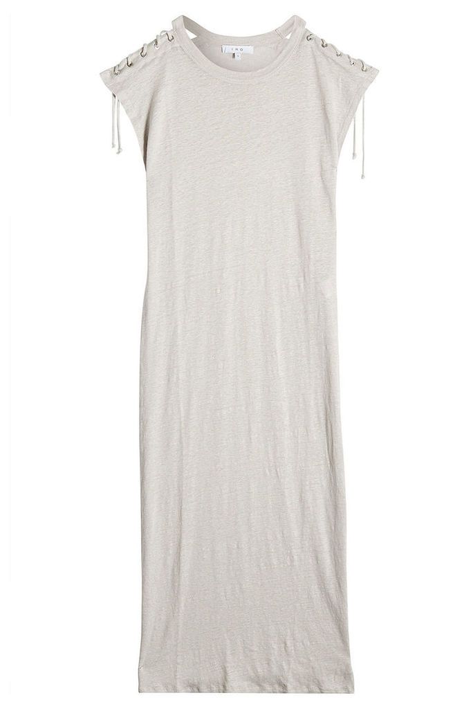 Iro Linen Dress with Lace-Up Detail