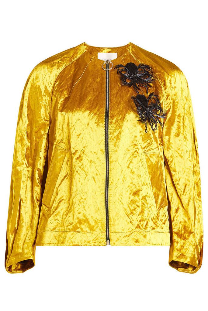 Roksanda Embellished Metallic Jacket with Cotton