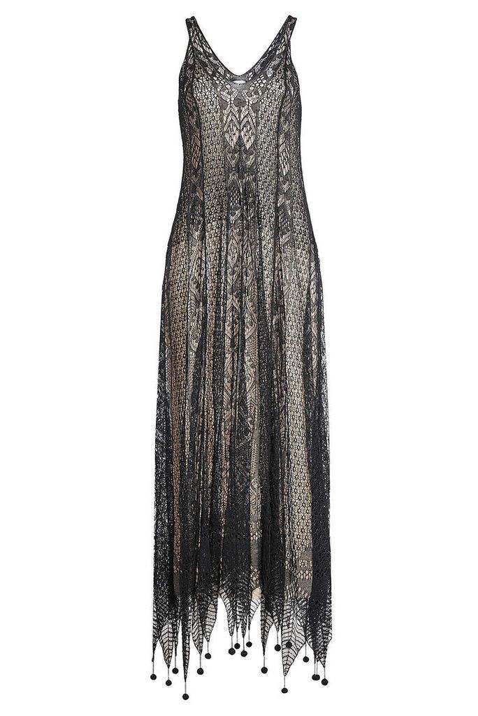 Alexander McQueen Silk Lace Dress with Pom Poms