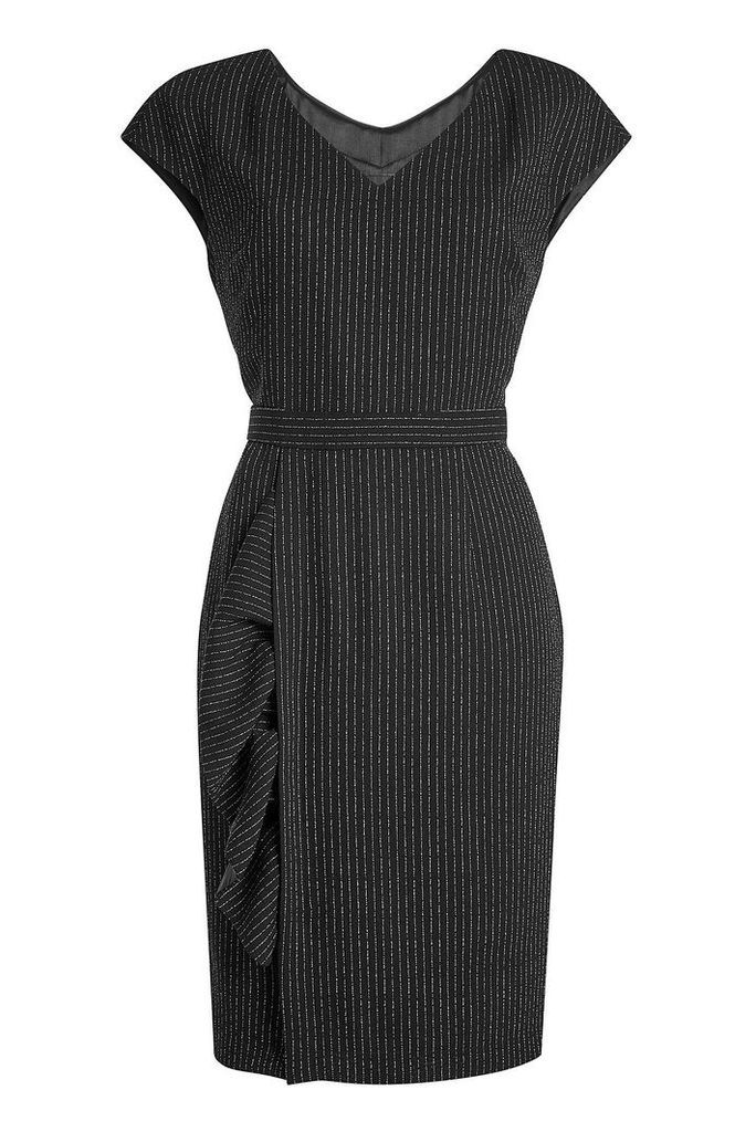 Boutique Moschino Virgin Wool Dress with Pinstripes