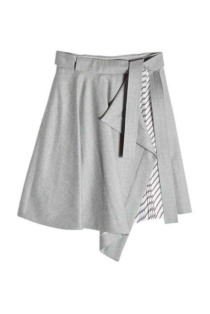 Carven Asymmetric Skirt with Pleated Insert