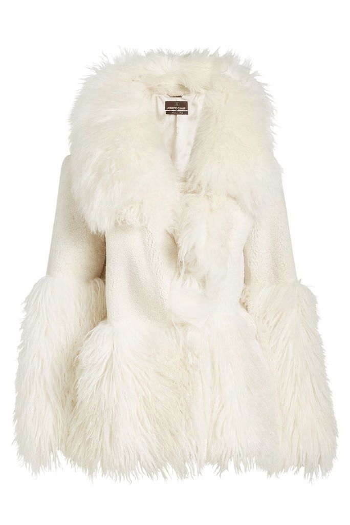 Roberto Cavalli Jacket with Cotton, Mohair, Alpaca, Wool and Shearling