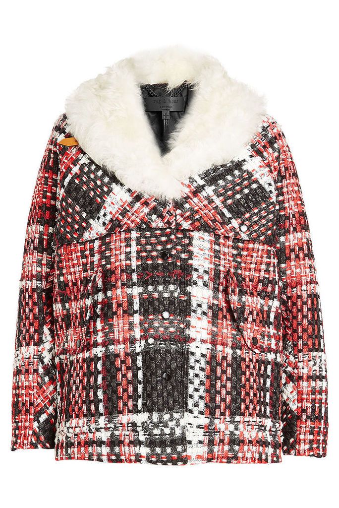 Rag & Bone Jacket with Wool, Cotton and Shearling Collar