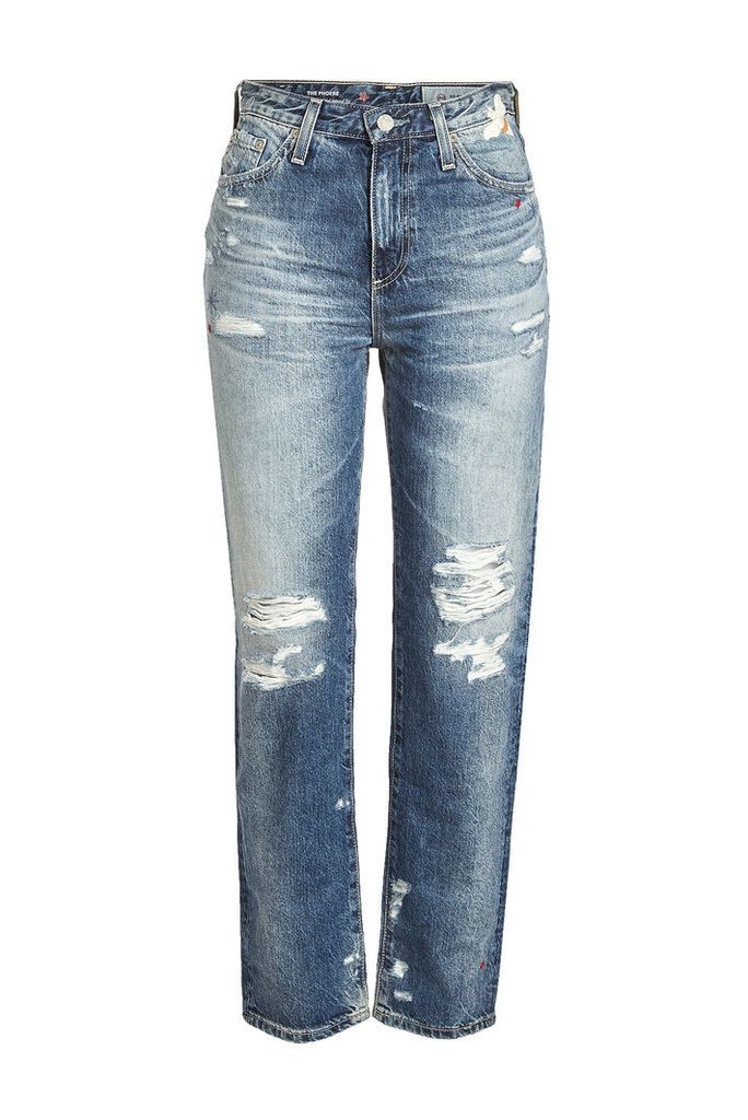 AG Jeans Distressed Jeans with Embroidery