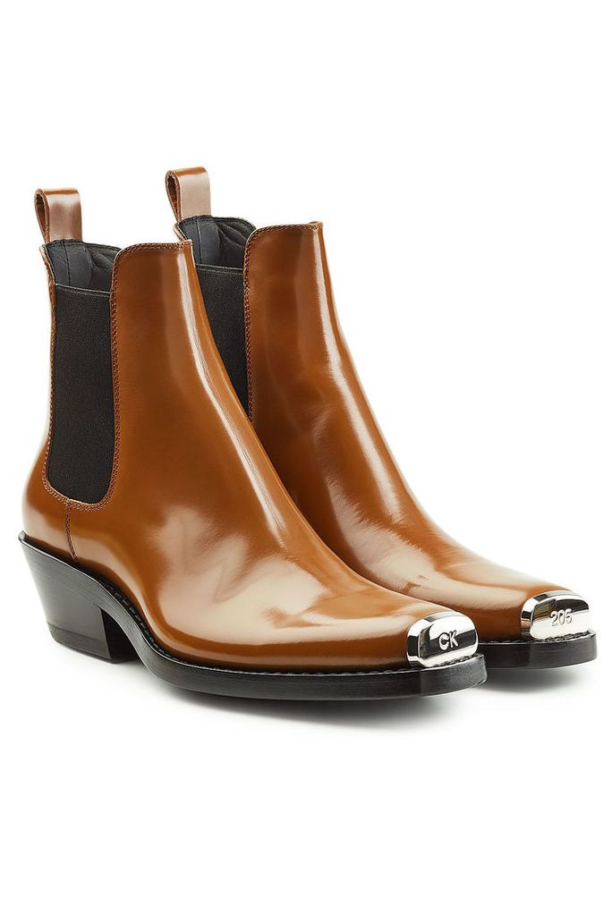 CALVIN KLEIN 205W39NYC Leather Ankle Boots