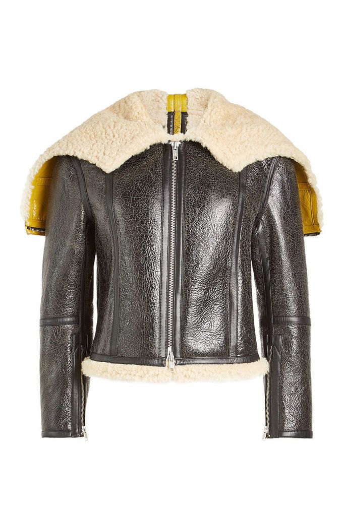 CALVIN KLEIN 205W39NYC Leather Jacket with Shearling