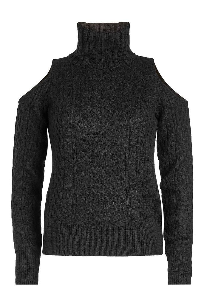 Theory Turtleneck Pullover with Cold Shoulders