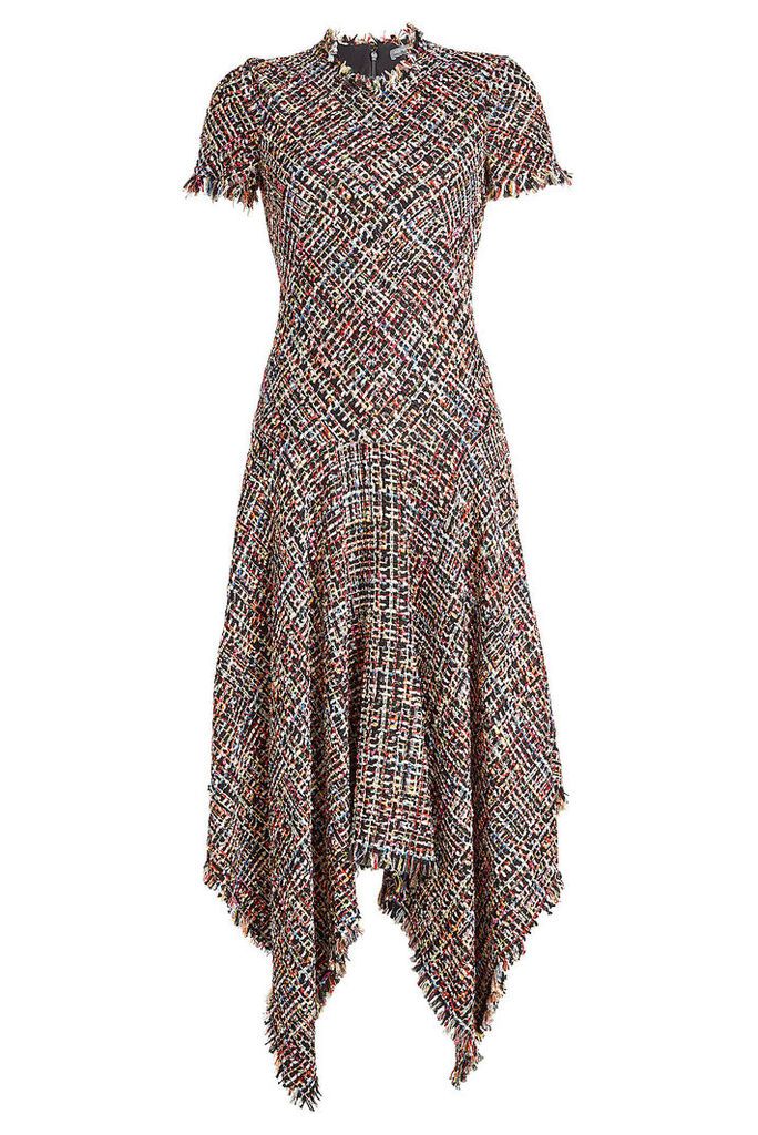 Alexander McQueen Woven Dress with Cotton and Wool
