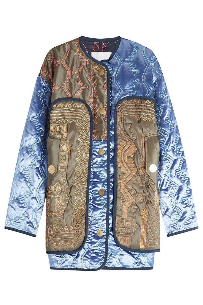 Peter Pilotto Velvet Quilted Jacket with Contrast Stitching