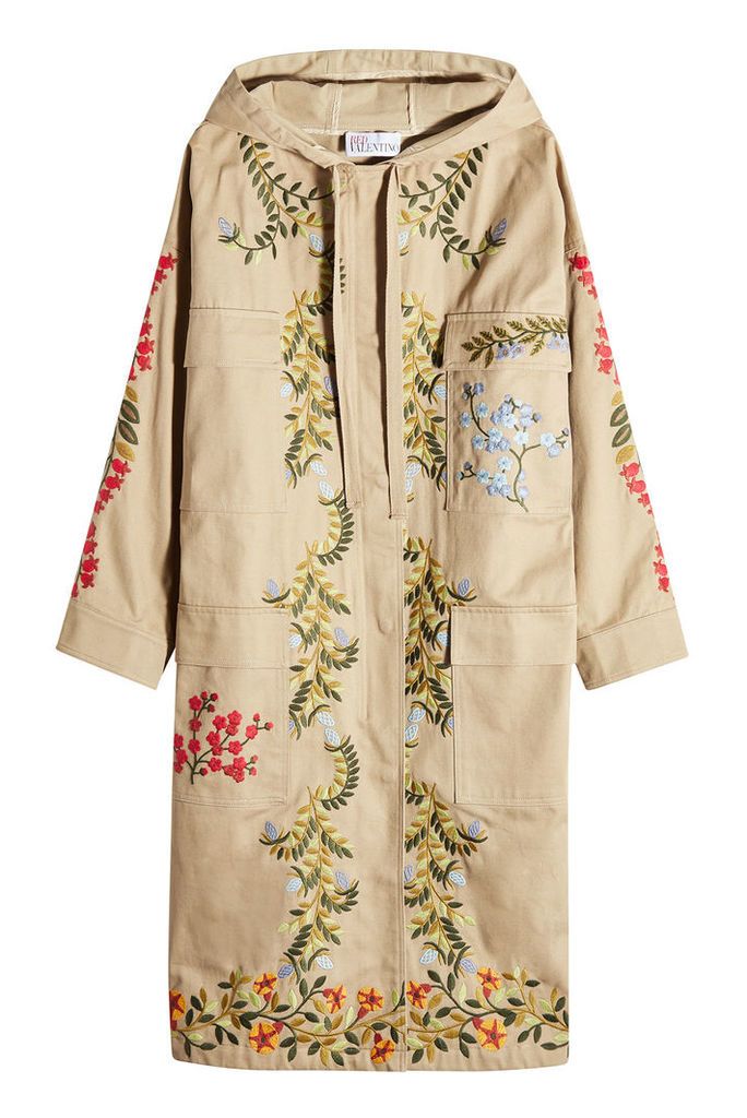 RED Valentino Embroidered Cotton Parka