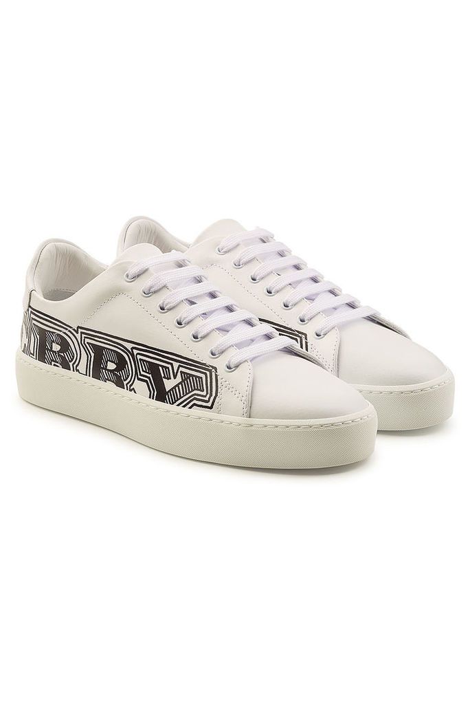 Burberry Westford Printed Leather Sneakers