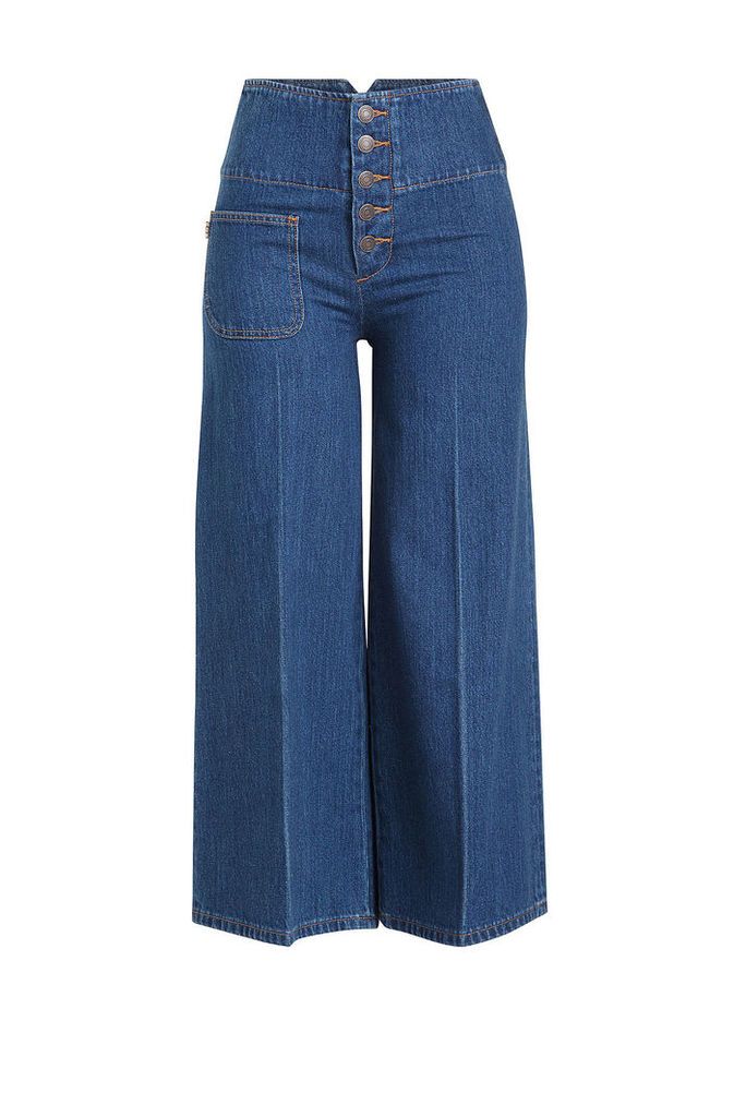 Marc Jacobs Cropped Wide Leg Jeans