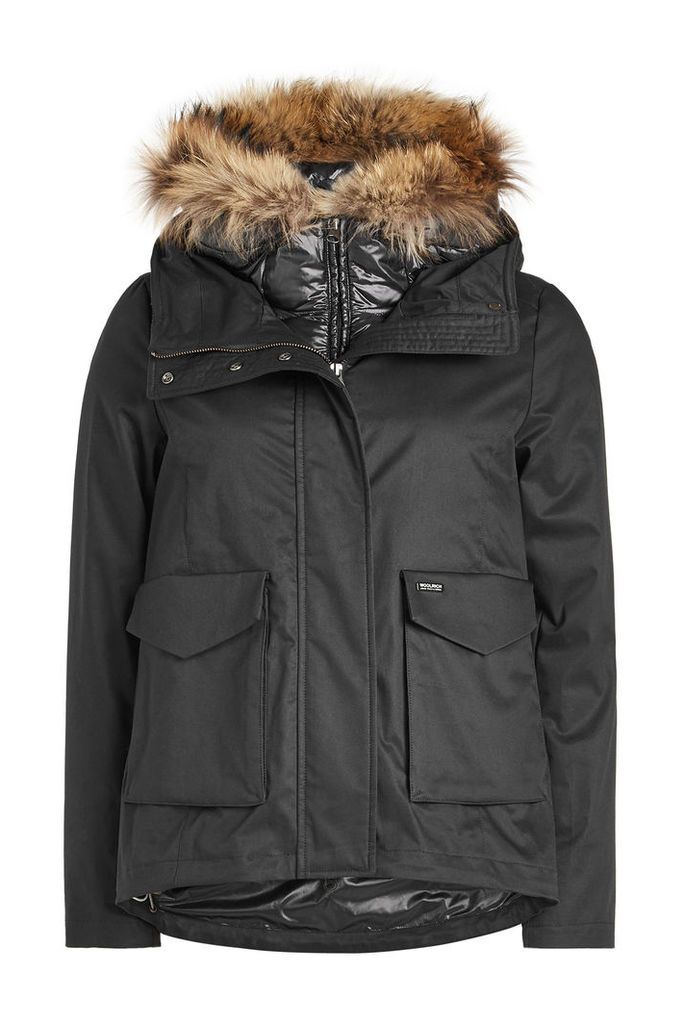 Woolrich 3 in 1 Military Down Jacket with Fur-Trimmed Hood