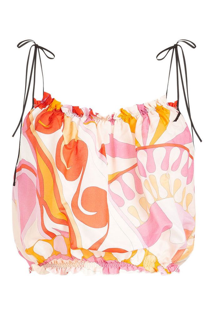 Emilio Pucci Printed Cropped Top in Cotton and Silk