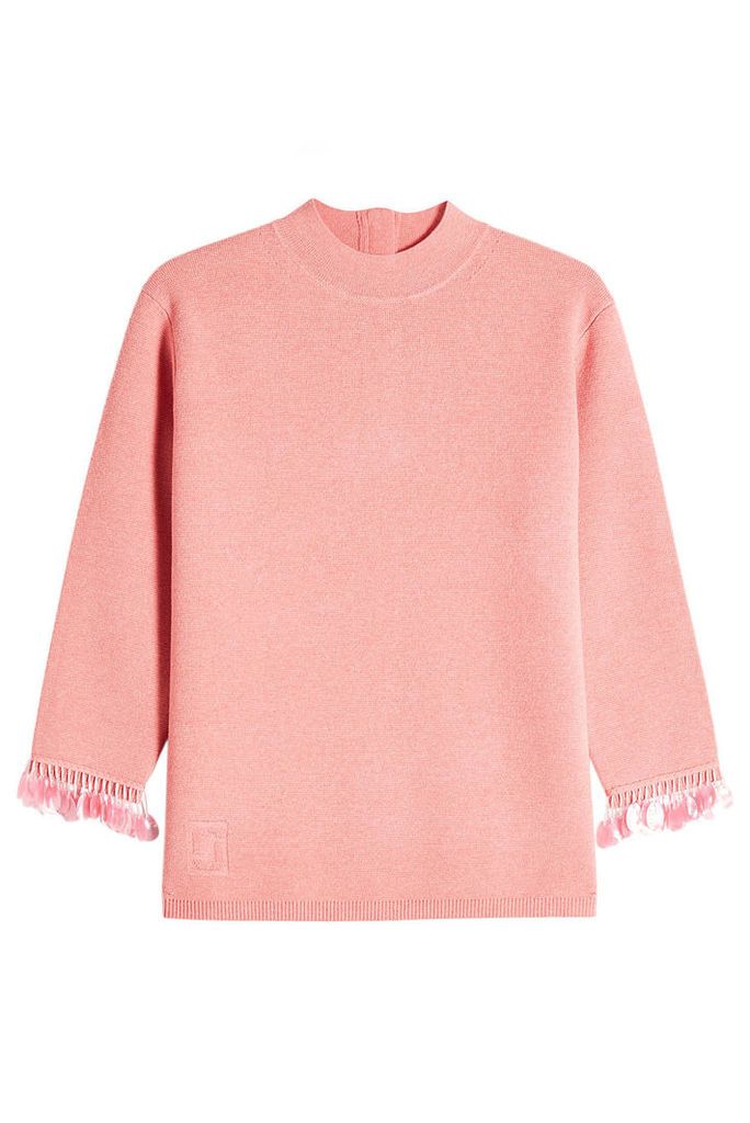 Marc Jacobs Wool Pullover with Sequin-Trimmed Sleeves