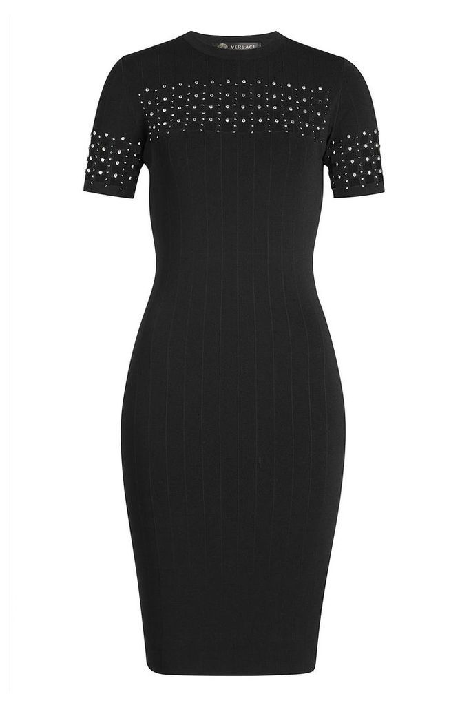 Versace Embellished Dress with Cut-Out Detail