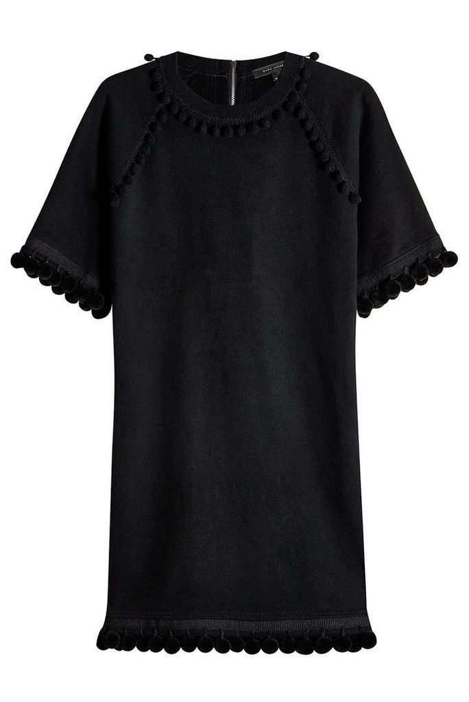 Marc Jacobs Cotton Sweatshirt Dress with Pompoms