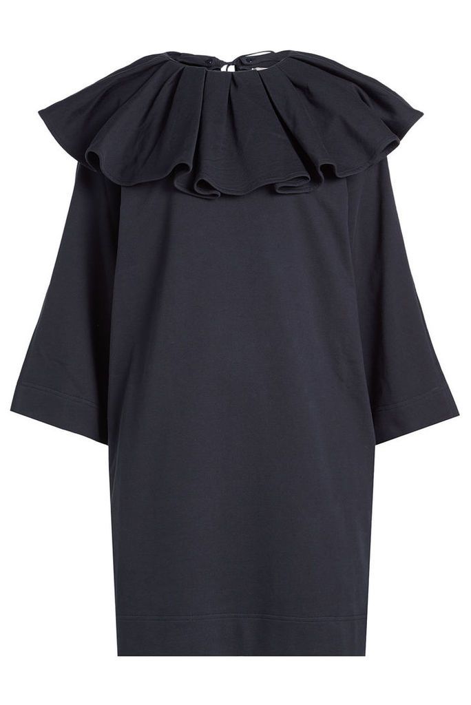 Nina Ricci Jersey Dress with Ruffled Collar