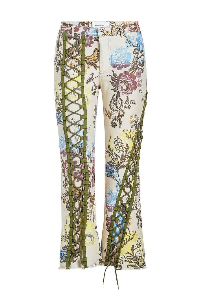 Marques' Almeida Printed Pants with Lace-Up Front