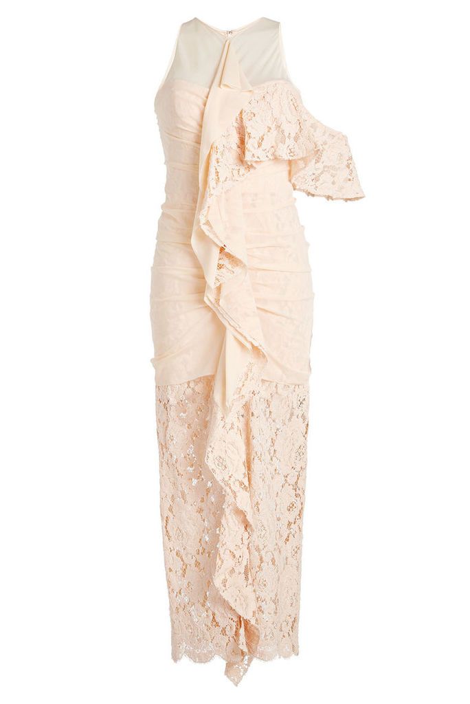 Proenza Schouler Floor Length Dress with Silk Chiffon and Lace