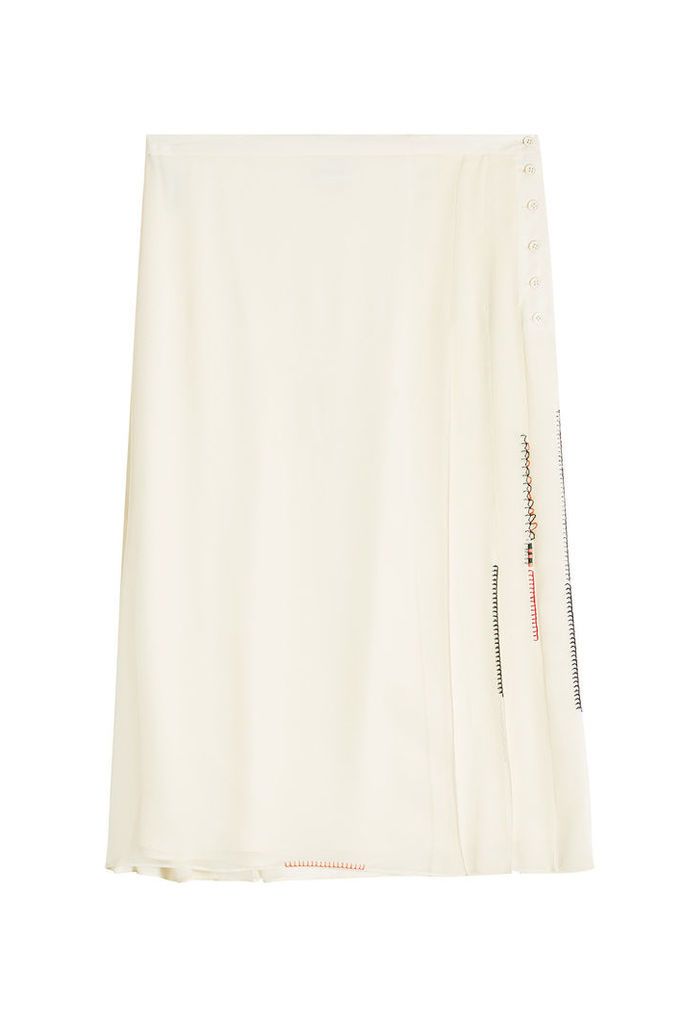 Carven Pleated Silk Georgette Skirt