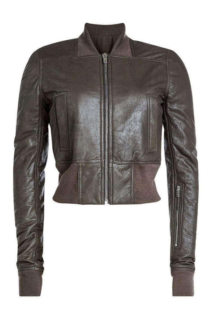 Rick Owens Leather Jacket with Jersey