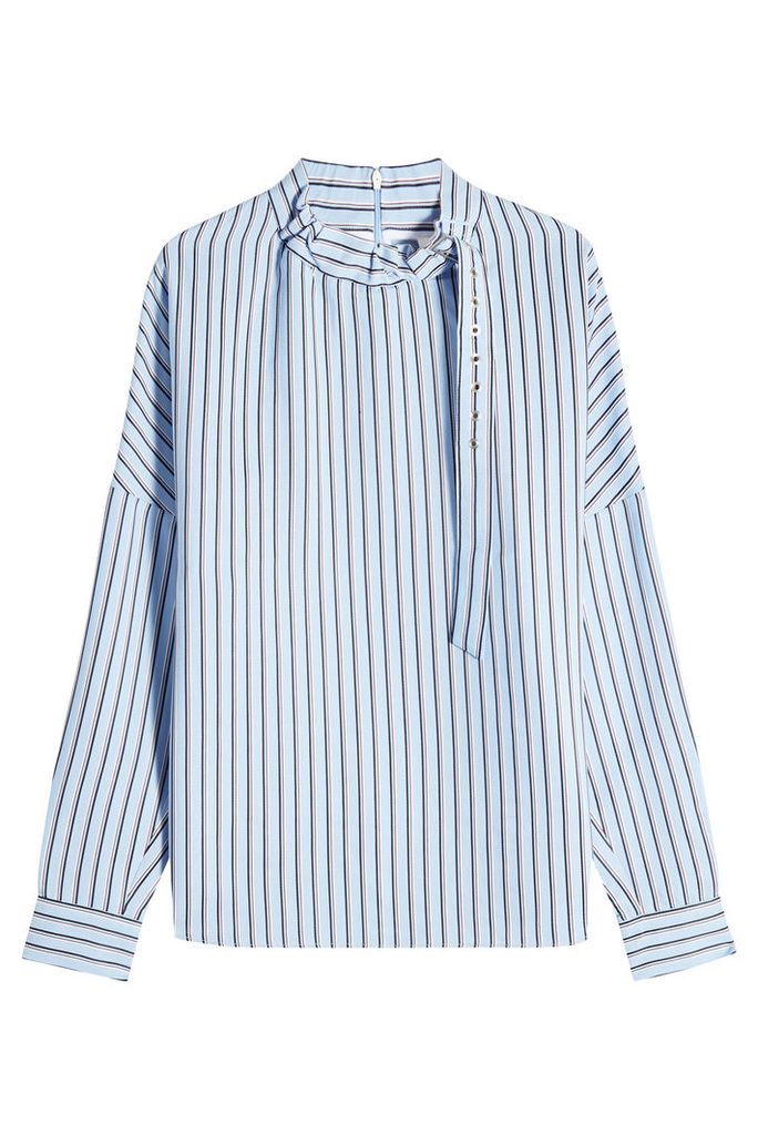 Tibi Striped Blouse with Buckled Collar