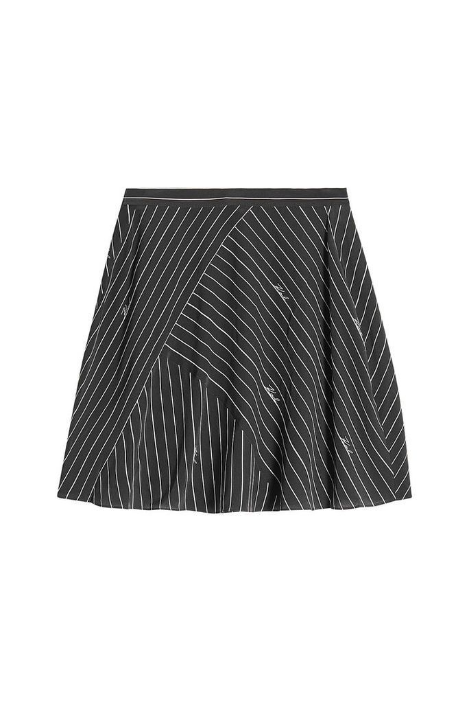 Karl Lagerfeld Pinstripe Silk Skirt