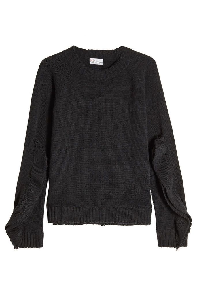 RED Valentino Virgin Wool Pullover with Layered Sleeves