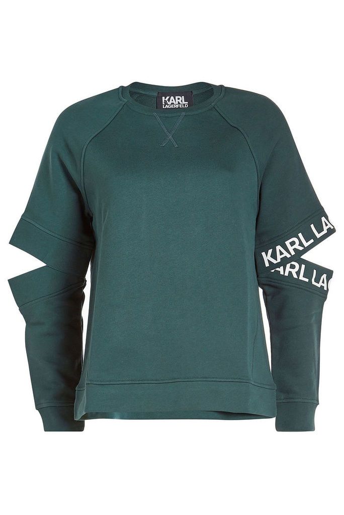 Karl Lagerfeld Cotton Sweatshirt with Cut-Out Detail