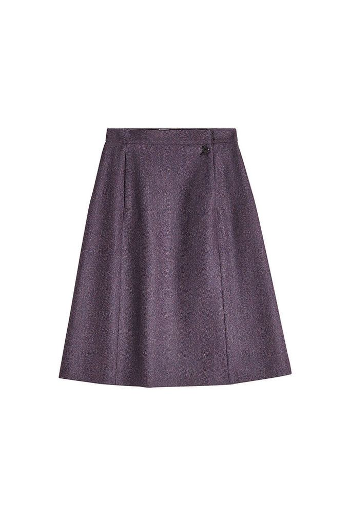 Maison Margiela Micro Herringbone Wool Skirt