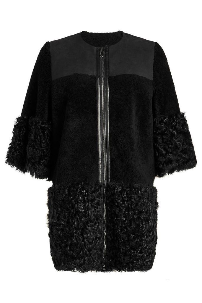 RED Valentino Lambskin Coat with Shearling