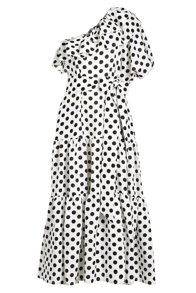 Lisa Marie Fernandez Arden Double Ruffle Printed Linen Dress