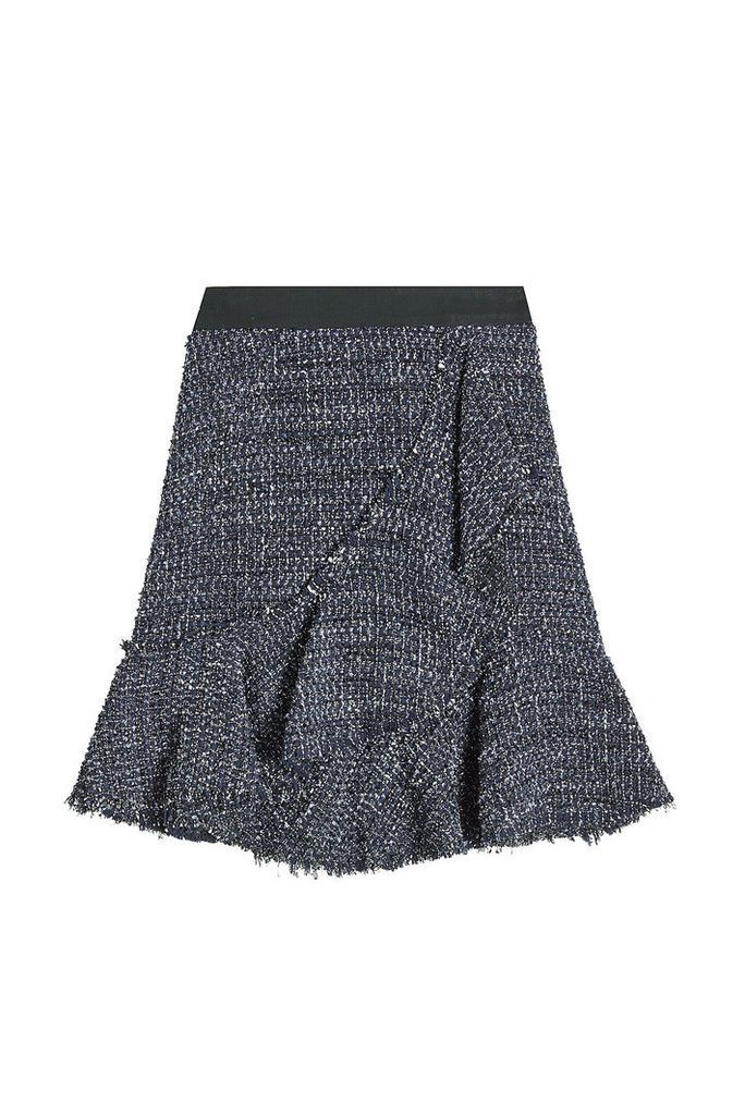 Karl Lagerfeld Sparkle Boucle Skirt with Wool