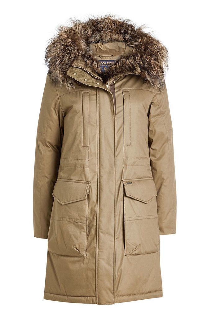 Woolrich Essex Military Down Parka with Fur-Trimmed Hood