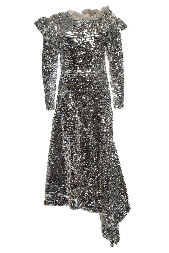 Preen by Thornton Bregazzi Jodie Sequinned Dress with Asymmetric Hem