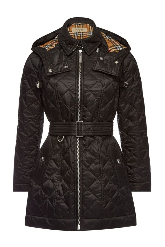 Burberry Baughton Quilted Jacket with Detachable Hood