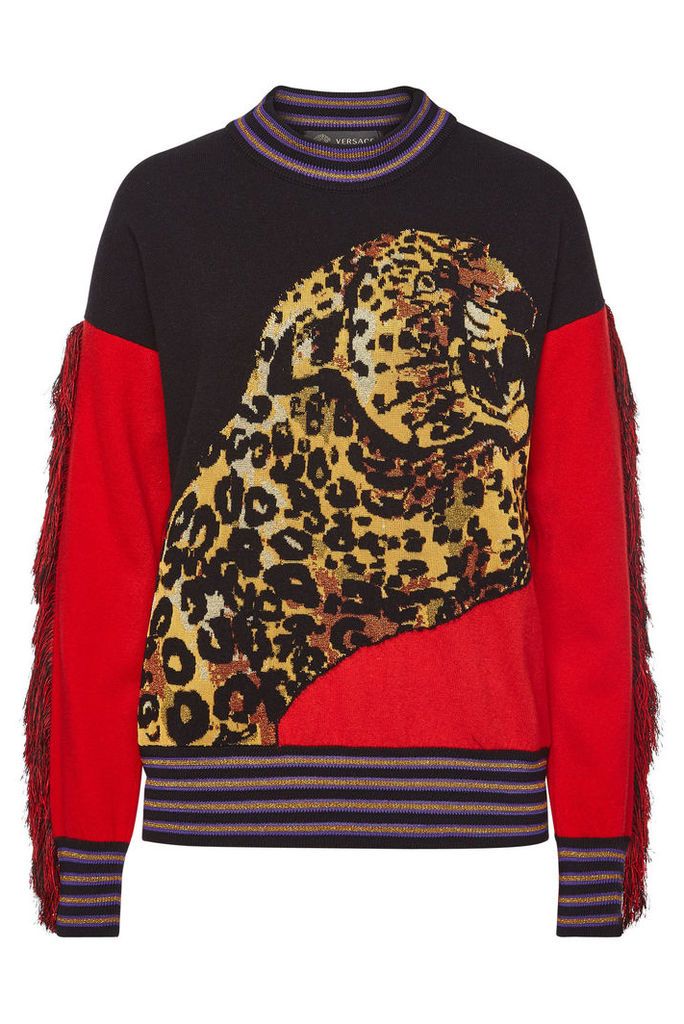 Versace Printed Pullover with Wool and Cashmere